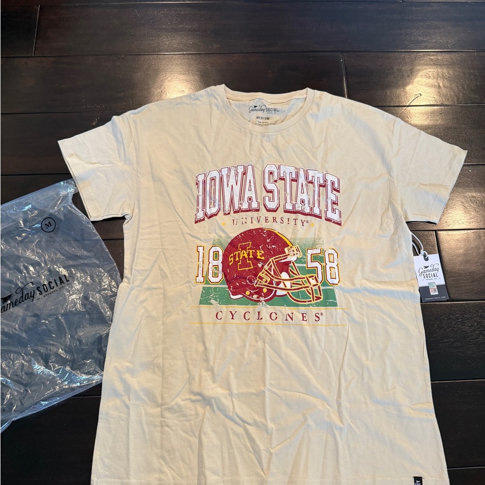 Gameday Social Iowa State University Cream Short Sleeve Tee - Oversized